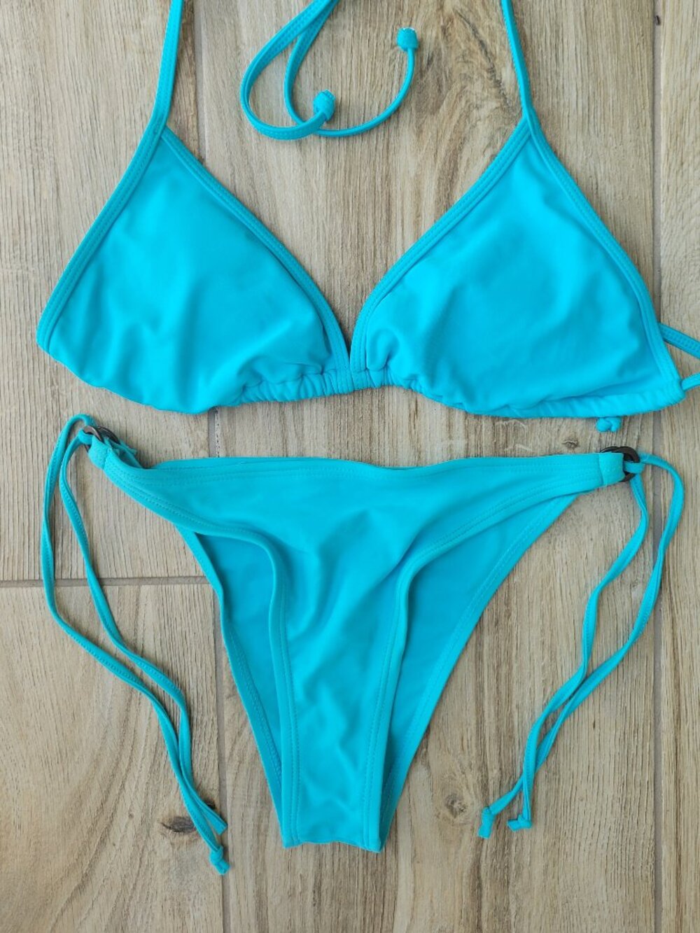Vibrant Body Glove Turquoise String Bikini Set